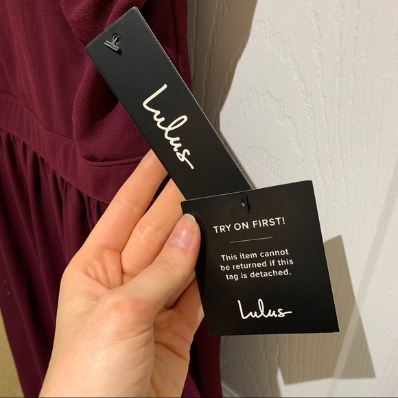 NWT Lulus Air of Romance Burgundy Maxi Dress - Picture 7 of 7